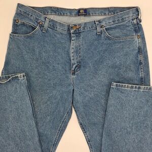 Wrangler Men's Regular Fit Blue Denim Jeans Size 38x32